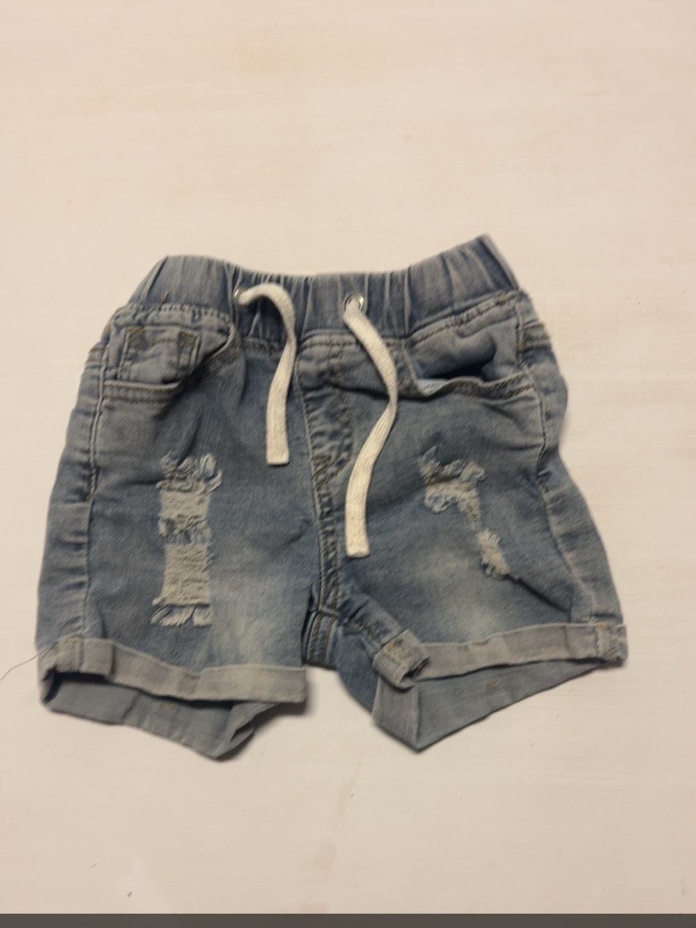 Little Bipsy Light Blue Distressed Drawstring Denim Shorts